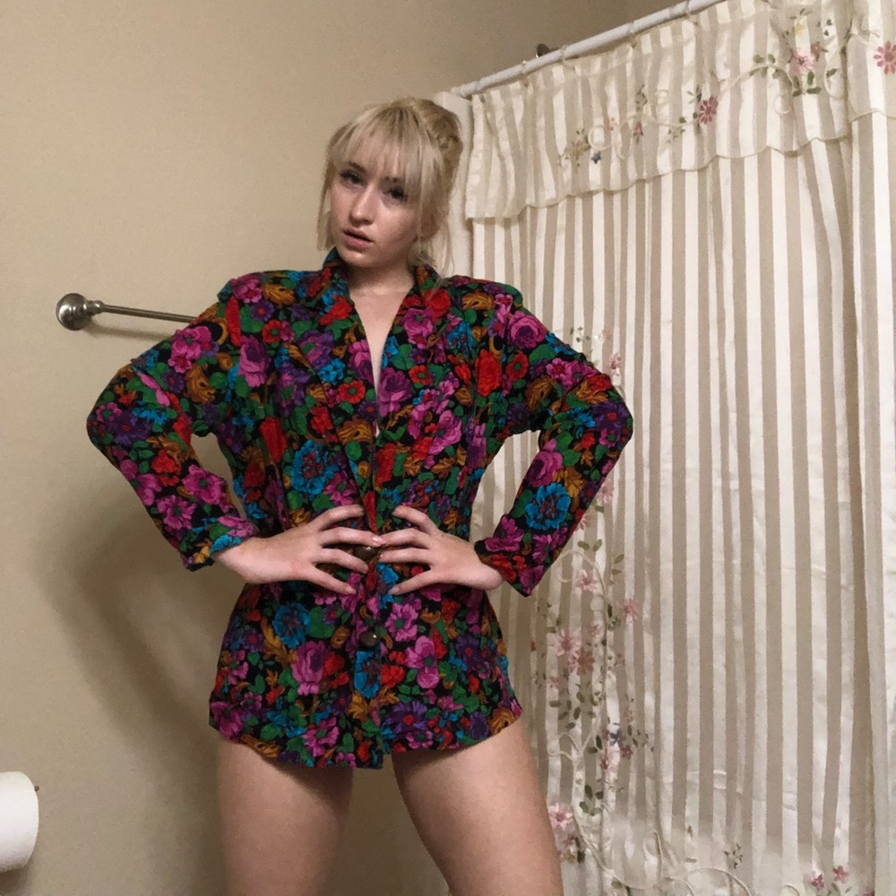 Beautiful 1980s Floral Blazer